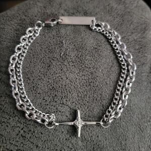 Layered chain with star charm bracelet